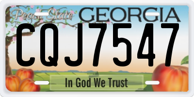 GA license plate CQJ7547
