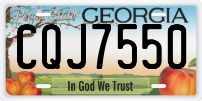 GA license plate CQJ7550