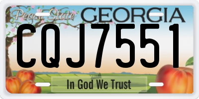 GA license plate CQJ7551