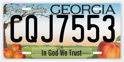 GA license plate CQJ7553