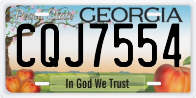 GA license plate CQJ7554