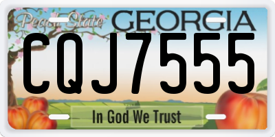 GA license plate CQJ7555