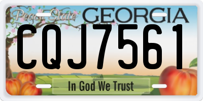 GA license plate CQJ7561