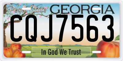 GA license plate CQJ7563