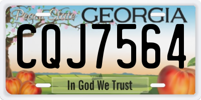 GA license plate CQJ7564