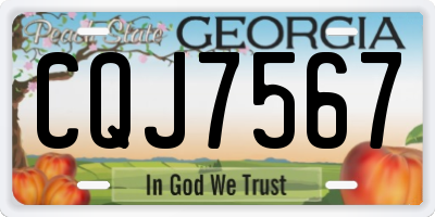 GA license plate CQJ7567