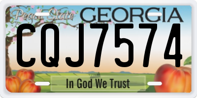 GA license plate CQJ7574