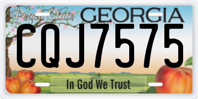 GA license plate CQJ7575