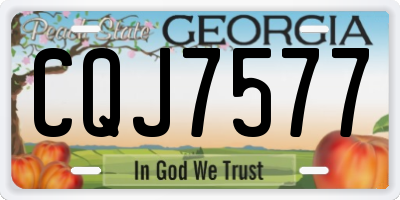 GA license plate CQJ7577