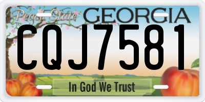 GA license plate CQJ7581