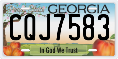 GA license plate CQJ7583