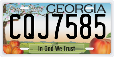 GA license plate CQJ7585