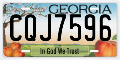 GA license plate CQJ7596