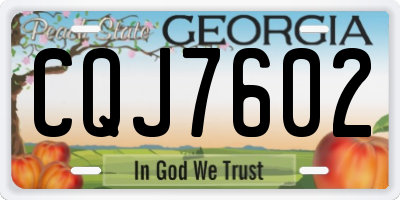 GA license plate CQJ7602