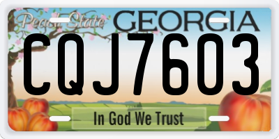 GA license plate CQJ7603