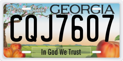 GA license plate CQJ7607