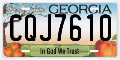 GA license plate CQJ7610