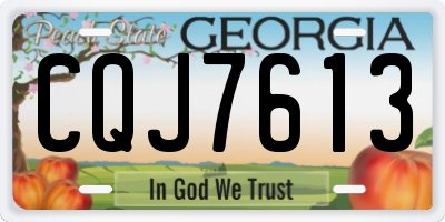 GA license plate CQJ7613