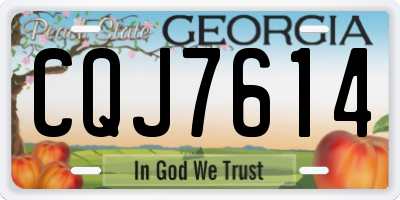 GA license plate CQJ7614