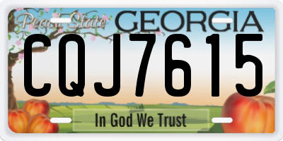 GA license plate CQJ7615
