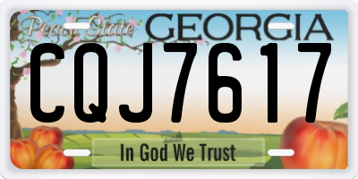GA license plate CQJ7617
