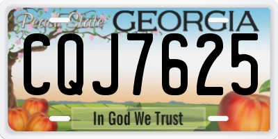 GA license plate CQJ7625
