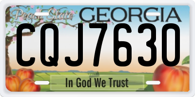GA license plate CQJ7630