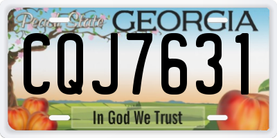 GA license plate CQJ7631