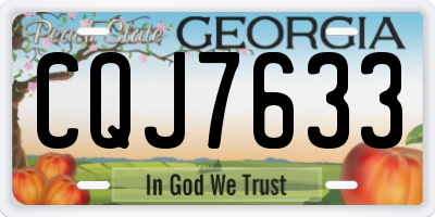 GA license plate CQJ7633