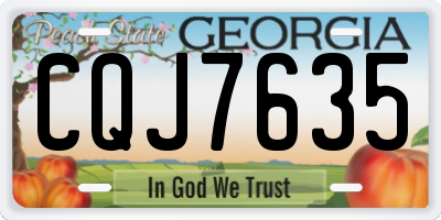 GA license plate CQJ7635