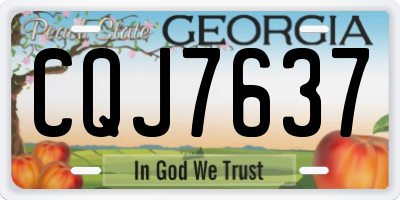 GA license plate CQJ7637