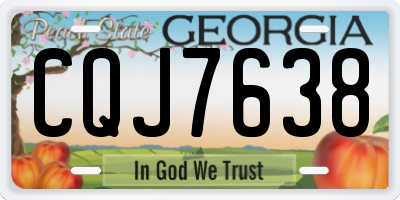 GA license plate CQJ7638