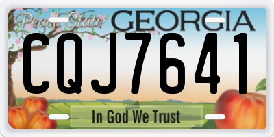 GA license plate CQJ7641