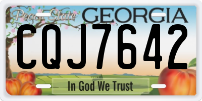 GA license plate CQJ7642