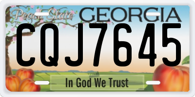 GA license plate CQJ7645