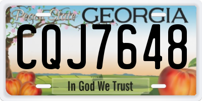 GA license plate CQJ7648