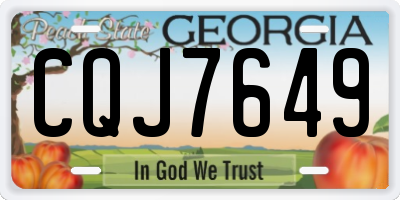 GA license plate CQJ7649