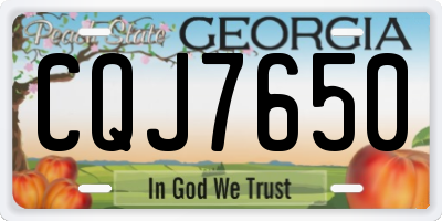 GA license plate CQJ7650
