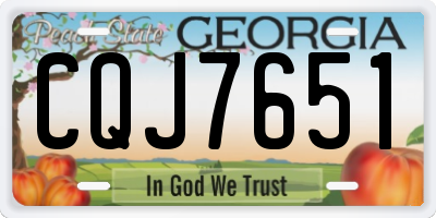 GA license plate CQJ7651