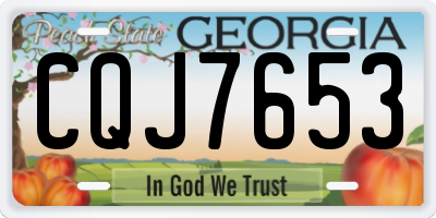 GA license plate CQJ7653