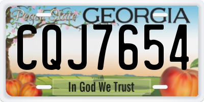 GA license plate CQJ7654