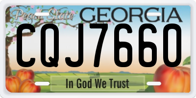 GA license plate CQJ7660