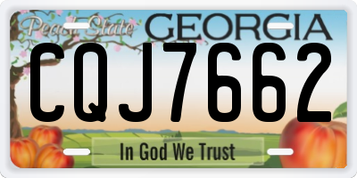 GA license plate CQJ7662