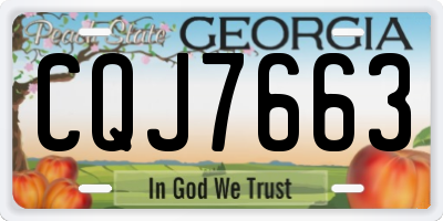 GA license plate CQJ7663
