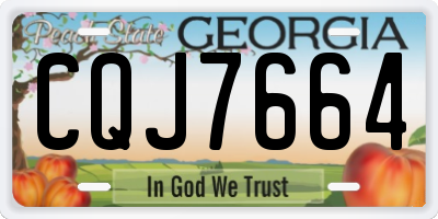 GA license plate CQJ7664