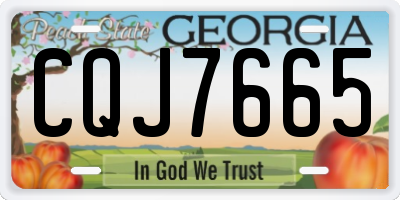 GA license plate CQJ7665