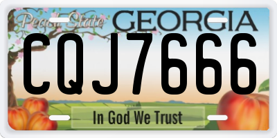 GA license plate CQJ7666