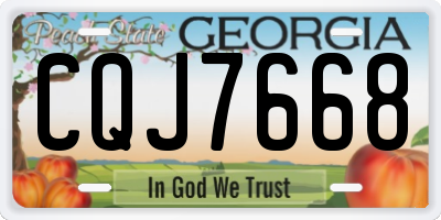 GA license plate CQJ7668