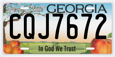 GA license plate CQJ7672