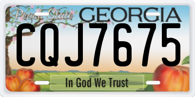 GA license plate CQJ7675